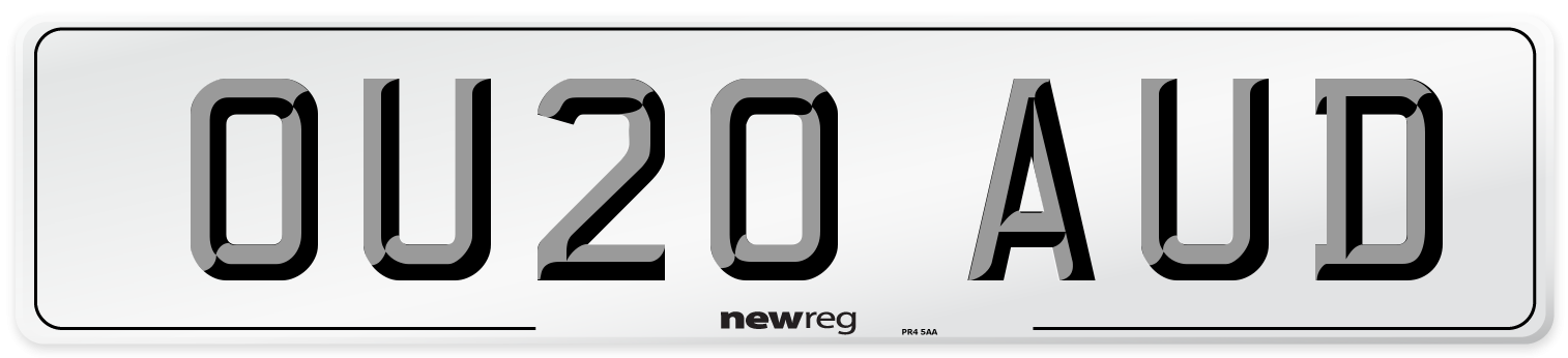 OU20 AUD Number Plate from New Reg